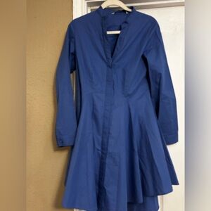 Zara NWT blue long sleeve button down dress